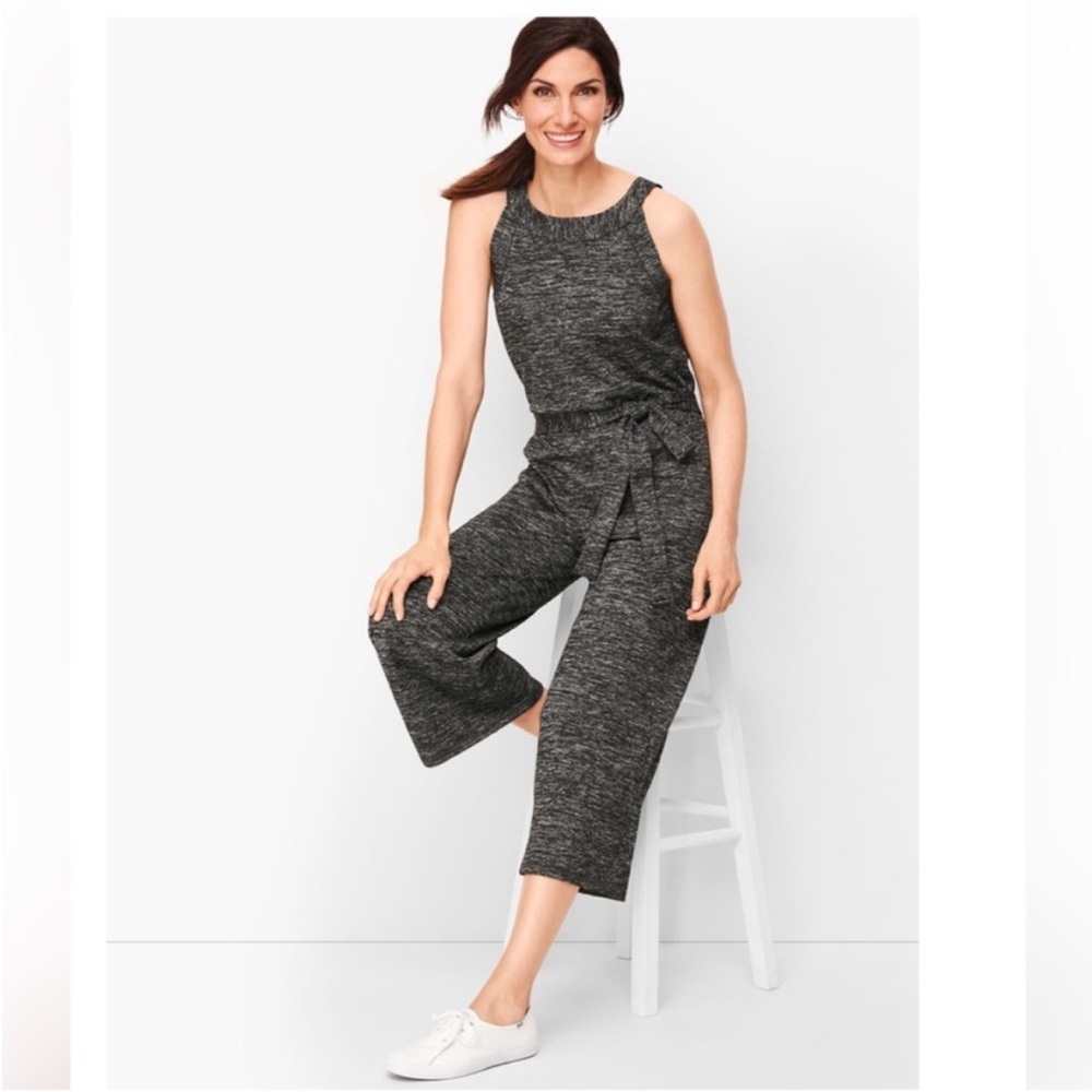 Talbots T by Talbots Soft-Drape Jersey Sleeveless Cropped Leg Romper.